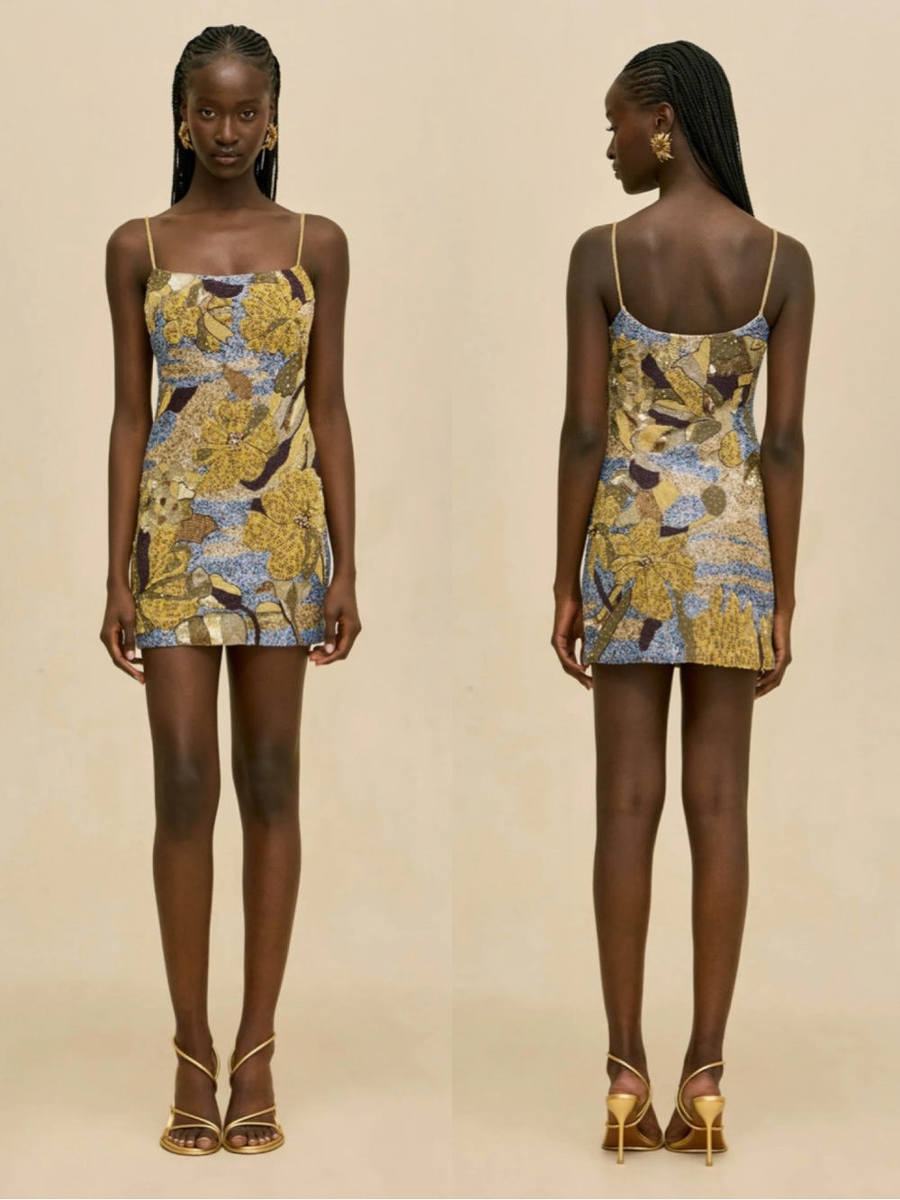 Cult Gaia Bebe Floral Wildflower Sequin Mini Dress Size Medium NEW! With tags!